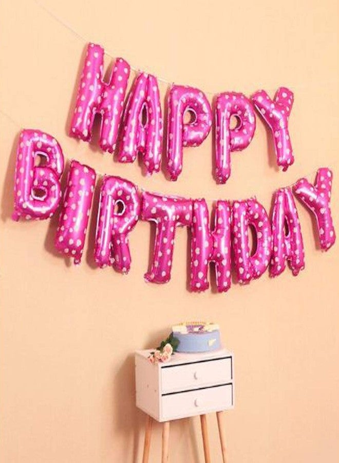 AMFIN ® (16 Inch) Happy Birthday Letter Foil Balloon Birthday Party Supplies/Happy Birthday Balloons for Party Decoration, Pink - Image 1
